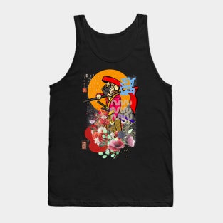 dog  samurai monk  with sword and spears Tank Top